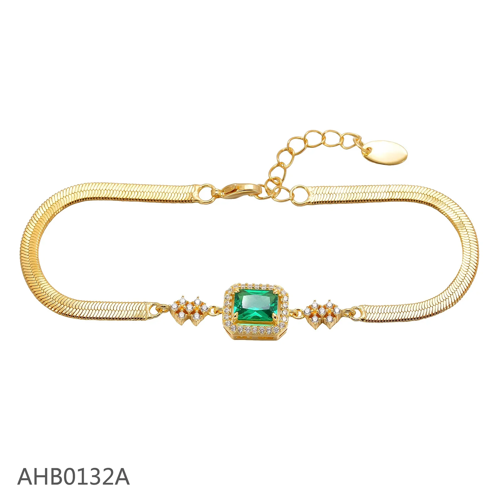 Green rectangular-stone bracelet