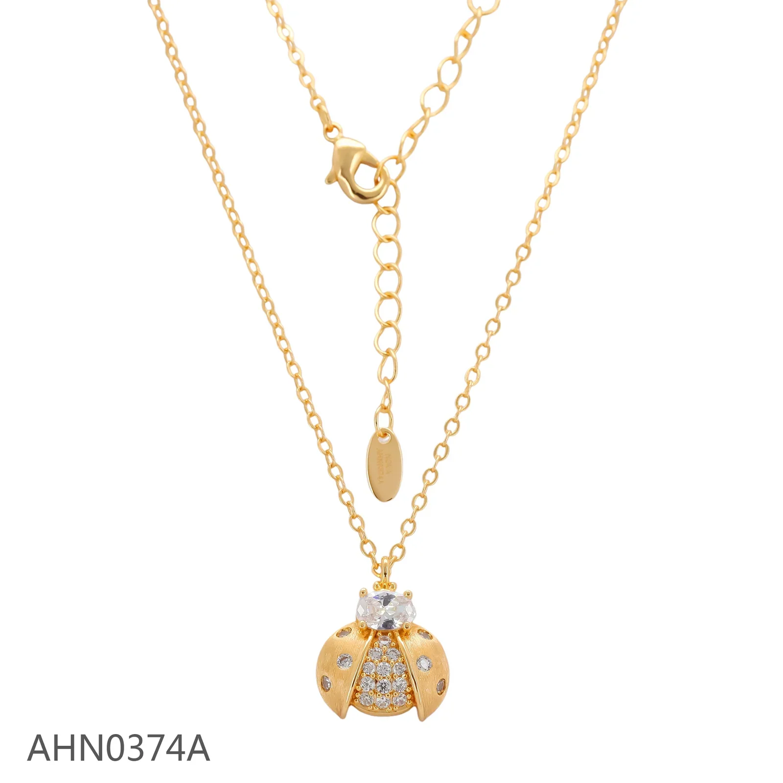 Gold-tone insect motif necklace