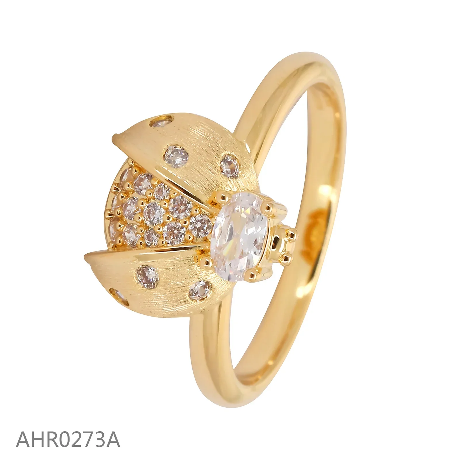 Gold-tone insect motif ring