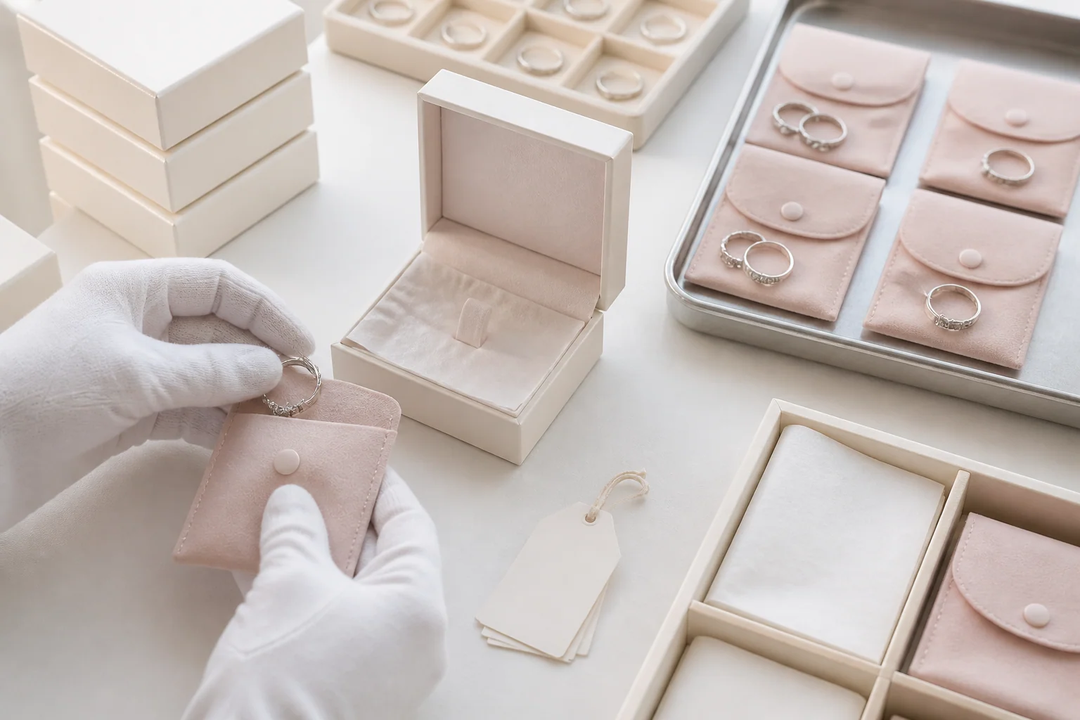 Final jewelry packaging and pack-out preparation