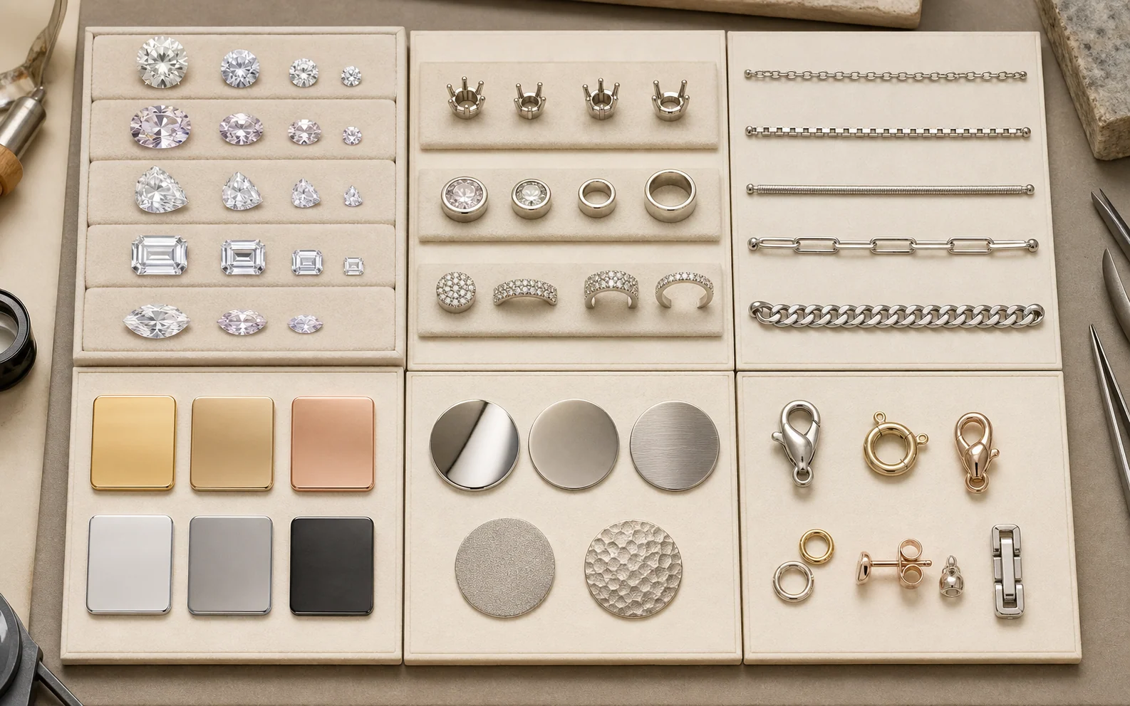 Jewelry stone shapes and setting references