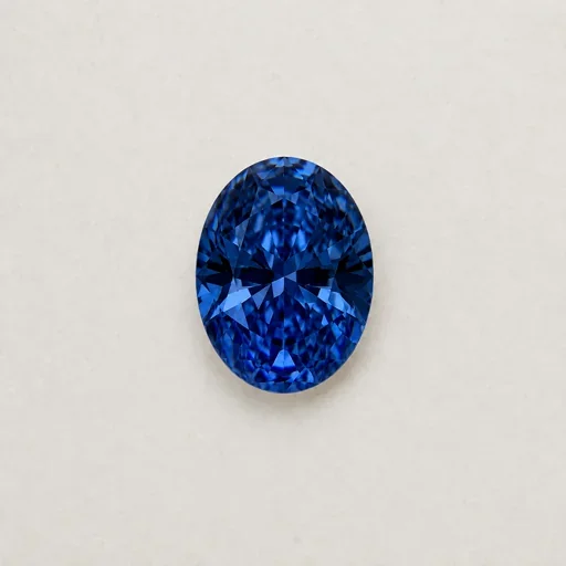 Illustrative single oval blue loose stone representing a focal stone